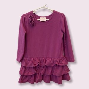Hanna Andersson ruffle dress 100 cm purple 4t